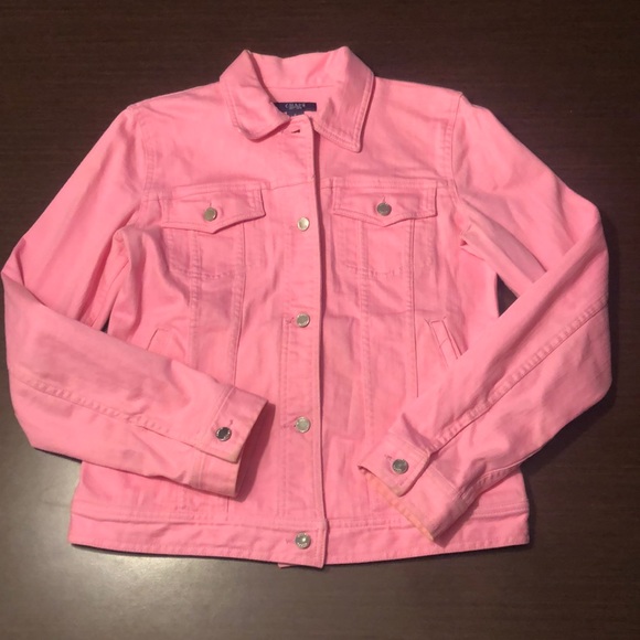 Chaps Pink Denim Jacket size Small - Picture 1 of 9